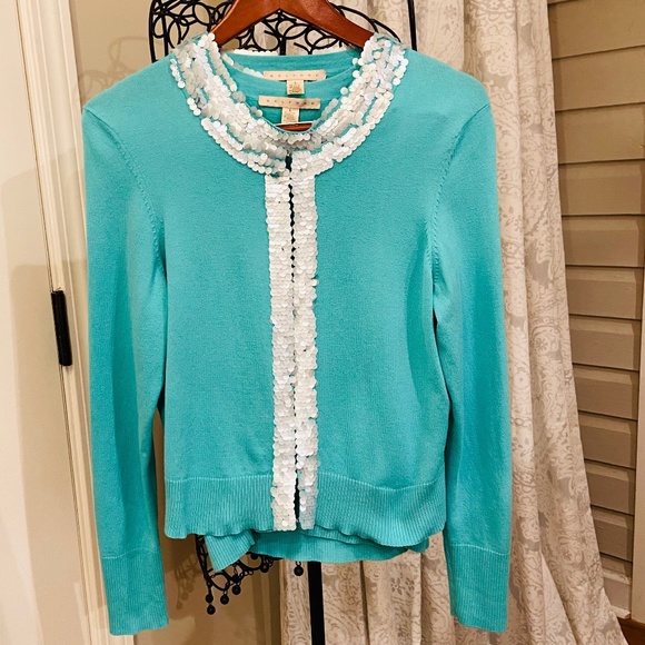 Belford Sweaters - Belford Designer Tiffany Blue Sequined Sweater Set *127*